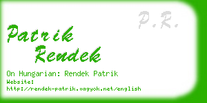 patrik rendek business card